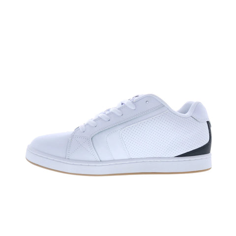 DC Net DC01774113-WHTBLK Mens White Leather Skate Inspired Sneakers Shoes