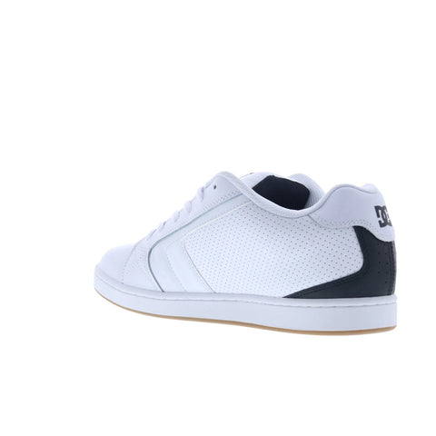 DC Net DC01774113-WHTBLK Mens White Leather Skate Inspired Sneakers Shoes