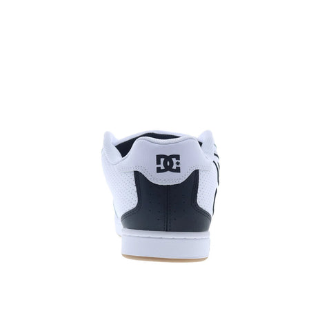 DC Net DC01774113-WHTBLK Mens White Leather Skate Inspired Sneakers Shoes