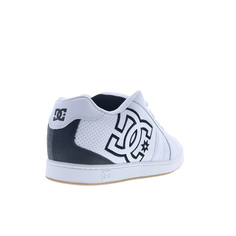 DC Net DC01774113-WHTBLK Mens White Leather Skate Inspired Sneakers Shoes