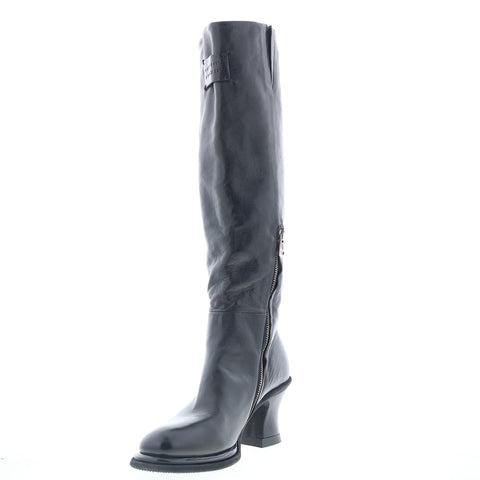 A.S. 98 Nettie Womens Black Leather Zipper Knee High Boots