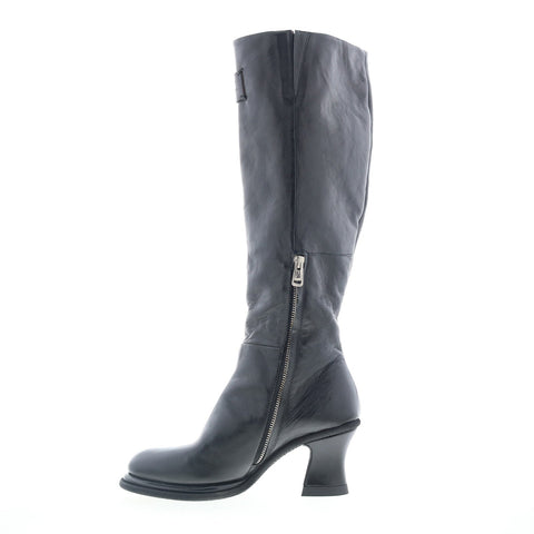 A.S. 98 Nettie Womens Black Leather Zipper Knee High Boots