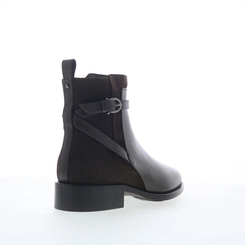 Aquatalia Nettie TW5NETC2 Womens Brown Suede Zipper Ankle & Booties Boots
