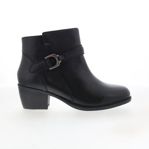Clarks Neva Buckle 26179799 Womens Black Leather Ankle & Booties Boots