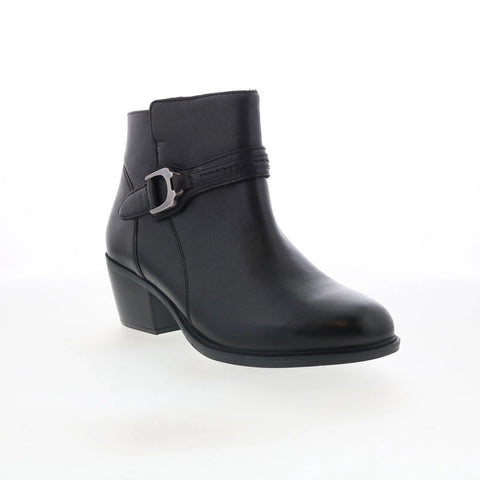 Clarks Neva Buckle 26179799 Womens Black Leather Ankle & Booties Boots