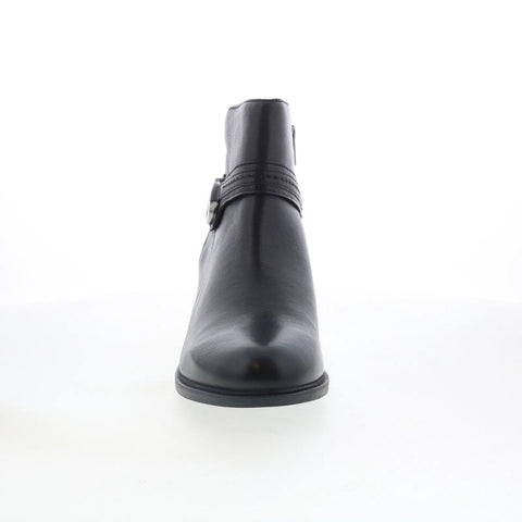Clarks Neva Buckle 26179799 Womens Black Leather Ankle & Booties Boots