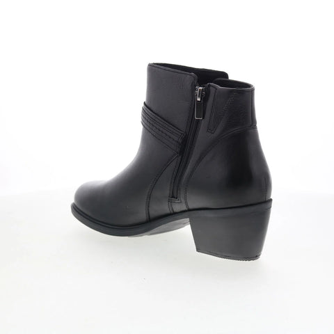 Clarks Neva Buckle 26179799 Womens Black Leather Ankle & Booties Boots