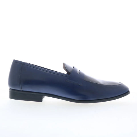 Mezlan Newport 26775 Mens Blue Leather Loafers & Slip Ons Penny Shoes