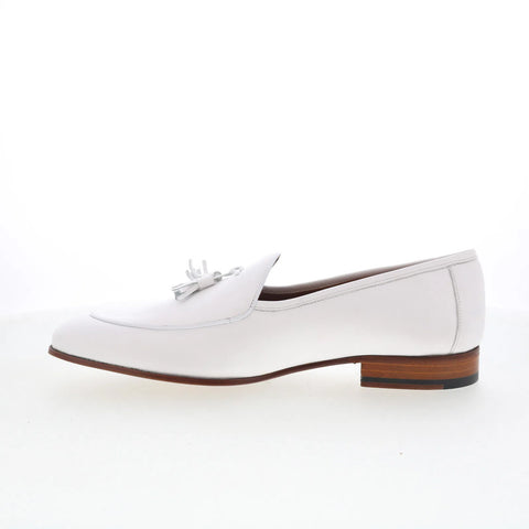 Mezlan Nib 21162 Mens White Leather Loafers & Slip Ons Casual Shoes