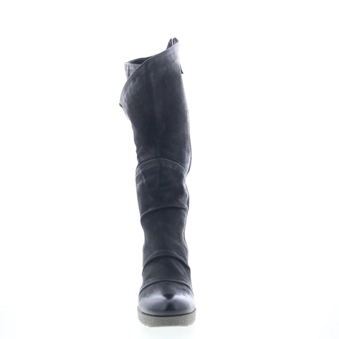 Miz Mooz Nifty M52309-102-6002 Womens Black Leather Zipper Knee High Boots