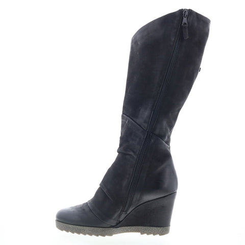Miz Mooz Nifty Womens Black Leather Zipper Knee High Boots