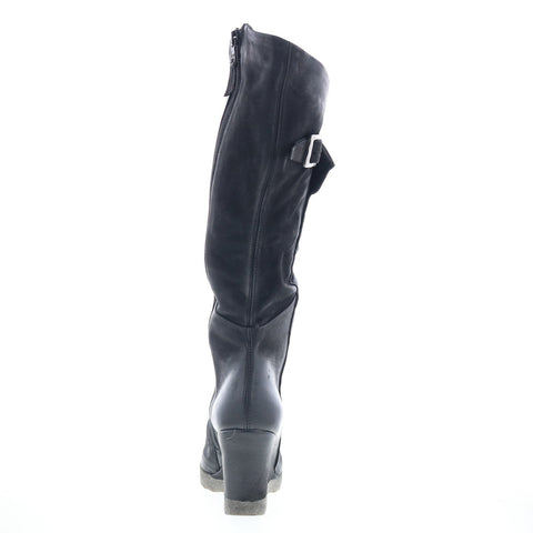 Miz Mooz Nifty M52309-102-6002 Womens Black Leather Zipper Knee High Boots