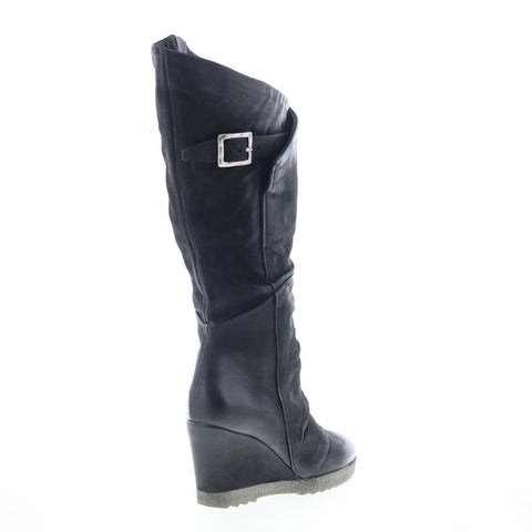 Miz Mooz Nifty Womens Black Leather Zipper Knee High Boots