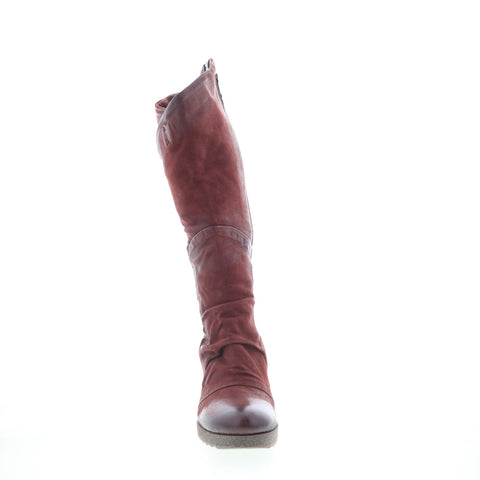 Miz Mooz Nifty Womens Burgundy Leather Zipper Knee High Boots