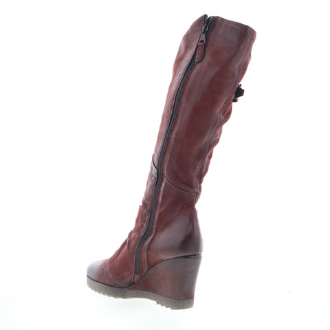 Miz Mooz Nifty Womens Burgundy Leather Zipper Knee High Boots