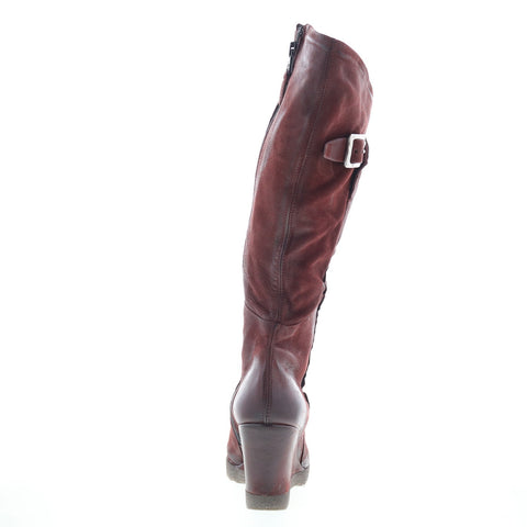 Miz Mooz Nifty Womens Burgundy Leather Zipper Knee High Boots