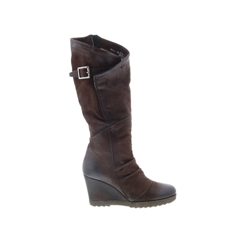 Miz Mooz Nifty Womens Brown Leather Zipper Knee High Boots
