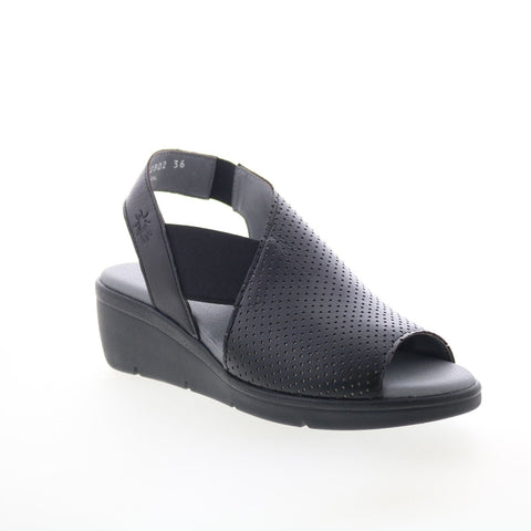 Fly London Nisi NISI066FLY-000 Womens Black Leather Strap Sandals Shoes