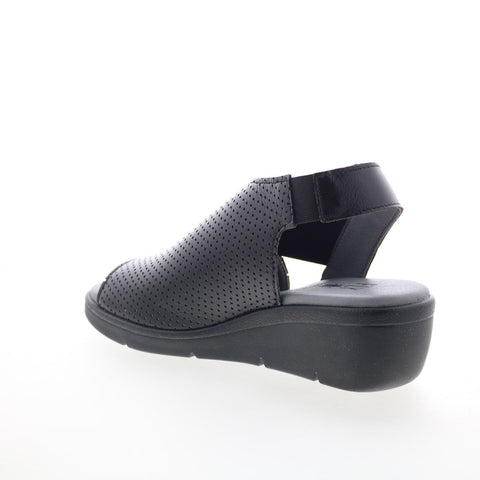 Fly London Nisi NISI066FLY-000 Womens Black Leather Strap Sandals Shoes
