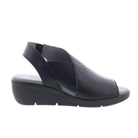 Fly London Nisi NISI066FLY-000 Womens Black Leather Strap Sandals Shoes