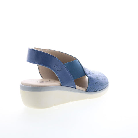 Fly London Nisi NISI066FLY-002 Womens Blue Leather Strap Sandals Shoes