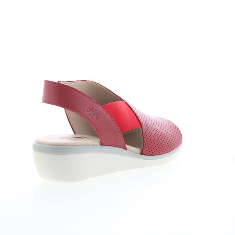 Fly London Nisi NISI066FLY-003 Womens Red Leather Strap Sandals Shoes