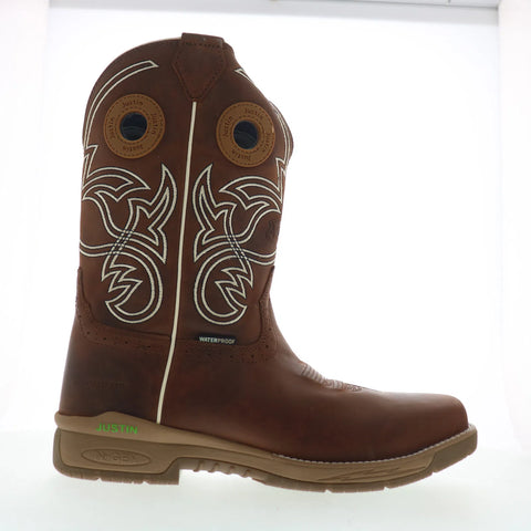 Justin Boots Nitread Waterproof Composite Toe Brown Wide Work & Safety Boots 