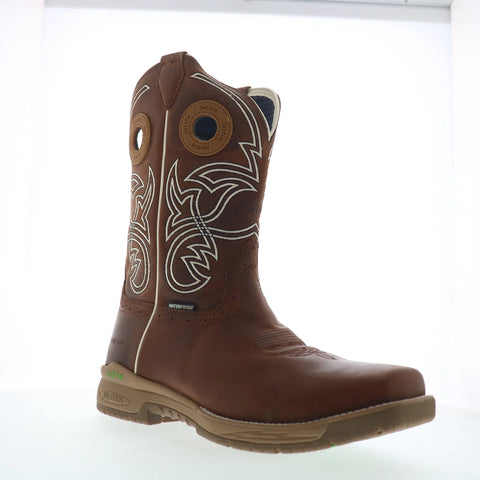 Justin Boots Nitread Waterproof Composite Toe Brown Wide Work & Safety Boots 