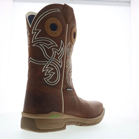 Justin Boots Nitread Waterproof Composite Toe Brown Wide Work & Safety Boots 