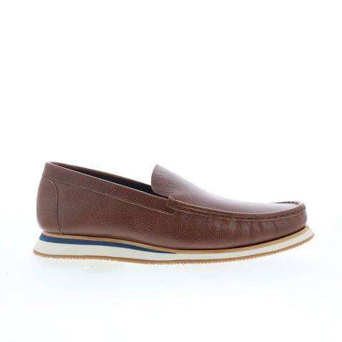 Studio Belvedere Noah Mens Brown Leather Loafers & Slip Ons Casual Shoes