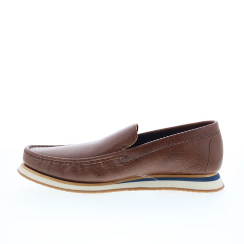 Studio Belvedere Noah Mens Brown Leather Loafers & Slip Ons Casual Shoes