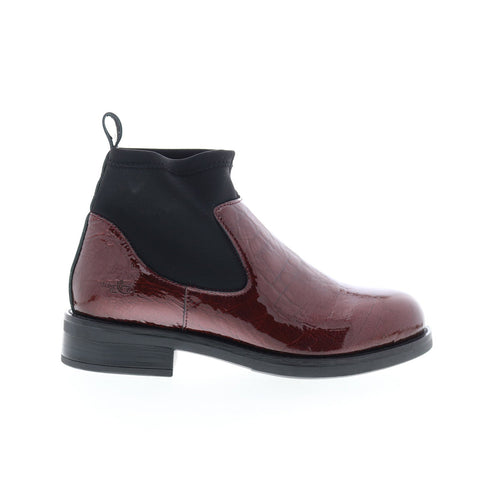 Bos. & Co. Noel Womens Burgundy Synthetic Slip On Casual Dress Boots
