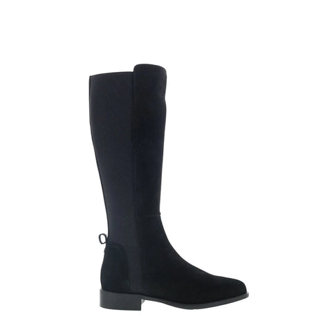 Aquatalia Nolita L543001 Womens Black Canvas Zipper Knee High Boots