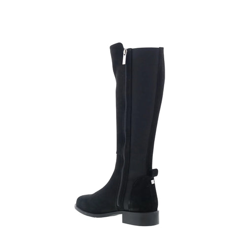 Aquatalia Nolita L543001 Womens Black Canvas Zipper Knee High Boots