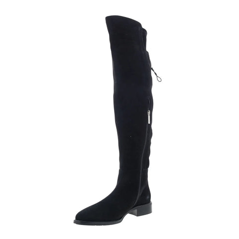 Aquatalia Norina L437001 Womens Black Leather Zipper Over The Knee Boots