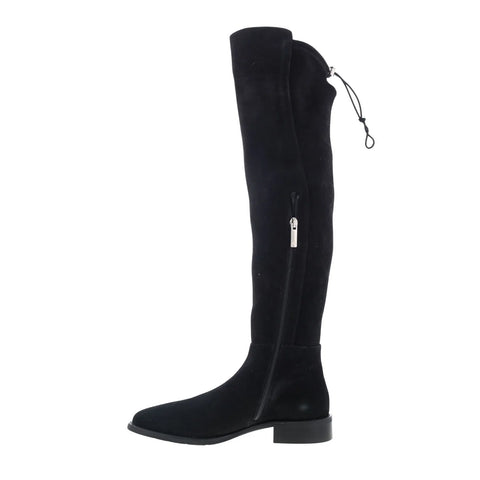 Aquatalia Norina L437001 Womens Black Leather Zipper Over The Knee Boots