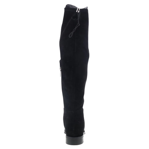 Aquatalia Norina L437001 Womens Black Leather Zipper Over The Knee Boots