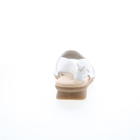 David Tate Norma Womens White Narrow Leather Slingback Sandals Shoes