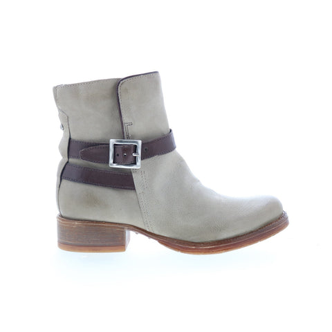 Miz Mooz Novo Womens Gray Leather Zipper Casual Dress Boots