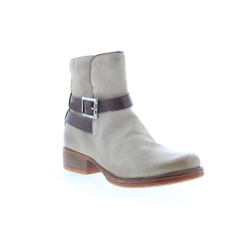 Miz Mooz Novo Womens Gray Leather Zipper Casual Dress Boots