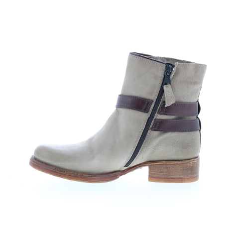 Miz Mooz Novo Womens Gray Leather Zipper Casual Dress Boots