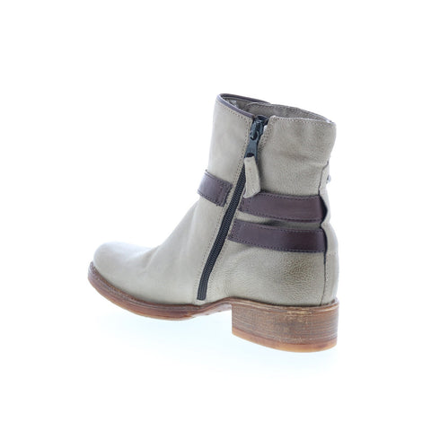 Miz Mooz Novo Womens Gray Leather Zipper Casual Dress Boots