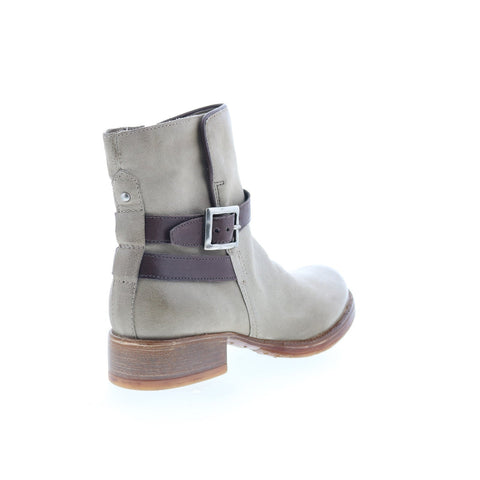 Miz Mooz Novo Womens Gray Leather Zipper Casual Dress Boots