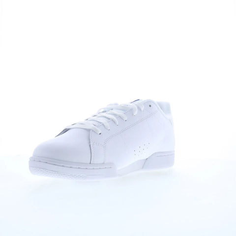 Reebok NPC II Mens White Leather Lace Up Lifestyle Sneakers Shoes