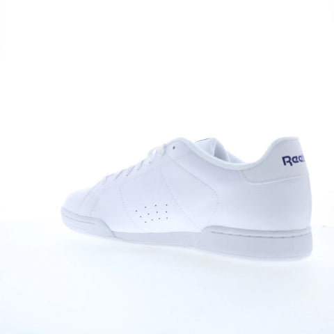 Reebok NPC II Mens White Leather Lace Up Lifestyle Sneakers Shoes