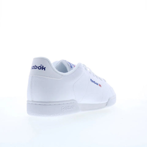 Reebok NPC II Mens White Leather Lace Up Lifestyle Sneakers Shoes