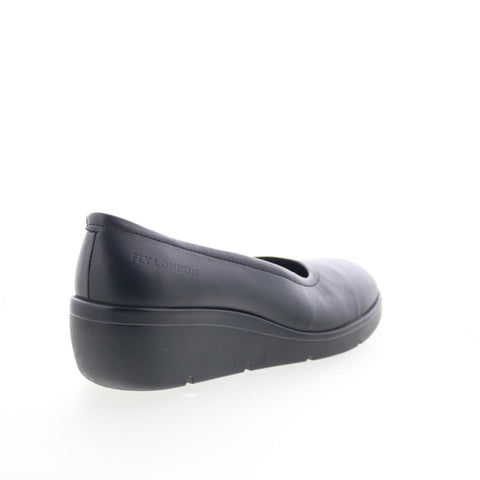 Fly London Numa NUMA570FLY-000 Womens Black Leather Ballet Flats Shoes