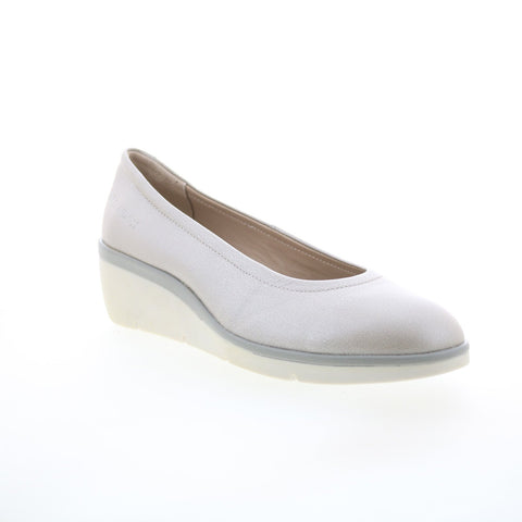 Fly London Numa NUMA570FLY-005 Womens Silver Leather Ballet Flats Shoes