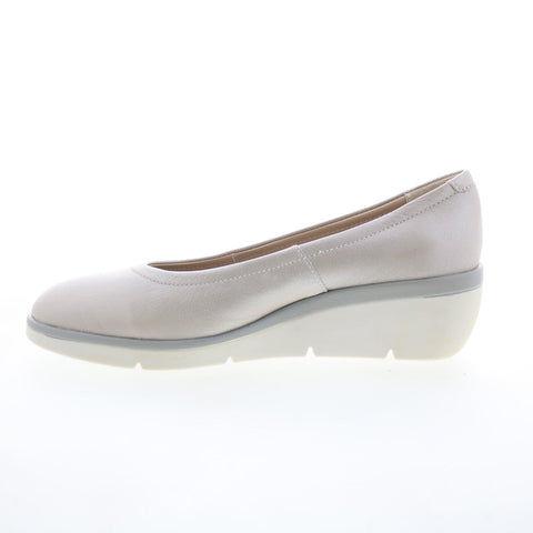 Fly London Numa NUMA570FLY-005 Womens Silver Leather Ballet Flats Shoes