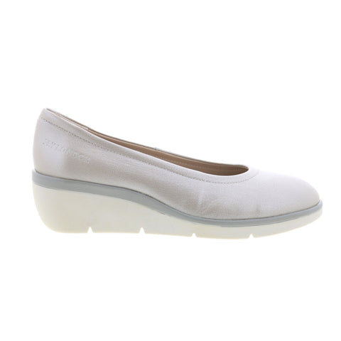 Fly London Numa NUMA570FLY-005 Womens Silver Leather Ballet Flats Shoes